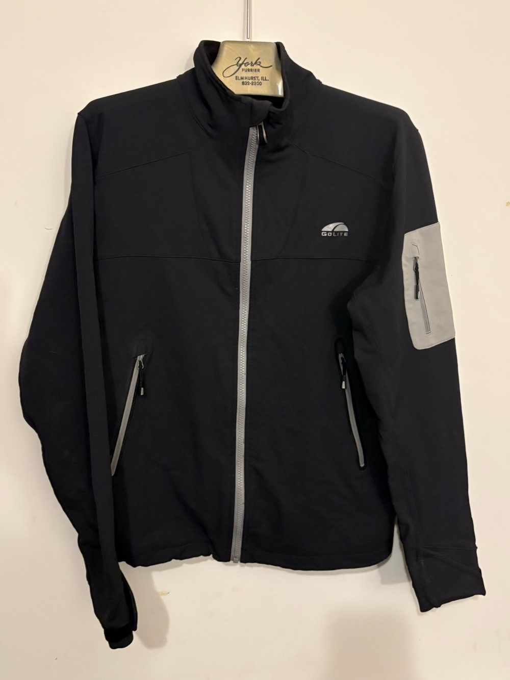 GoLite Jacket Mens Small Black Wind River Softshell Full Zip Fleece Lined